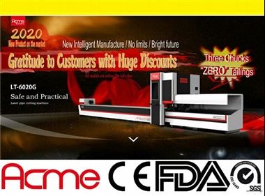 Metal Tube Laser Cutter 3 chucks